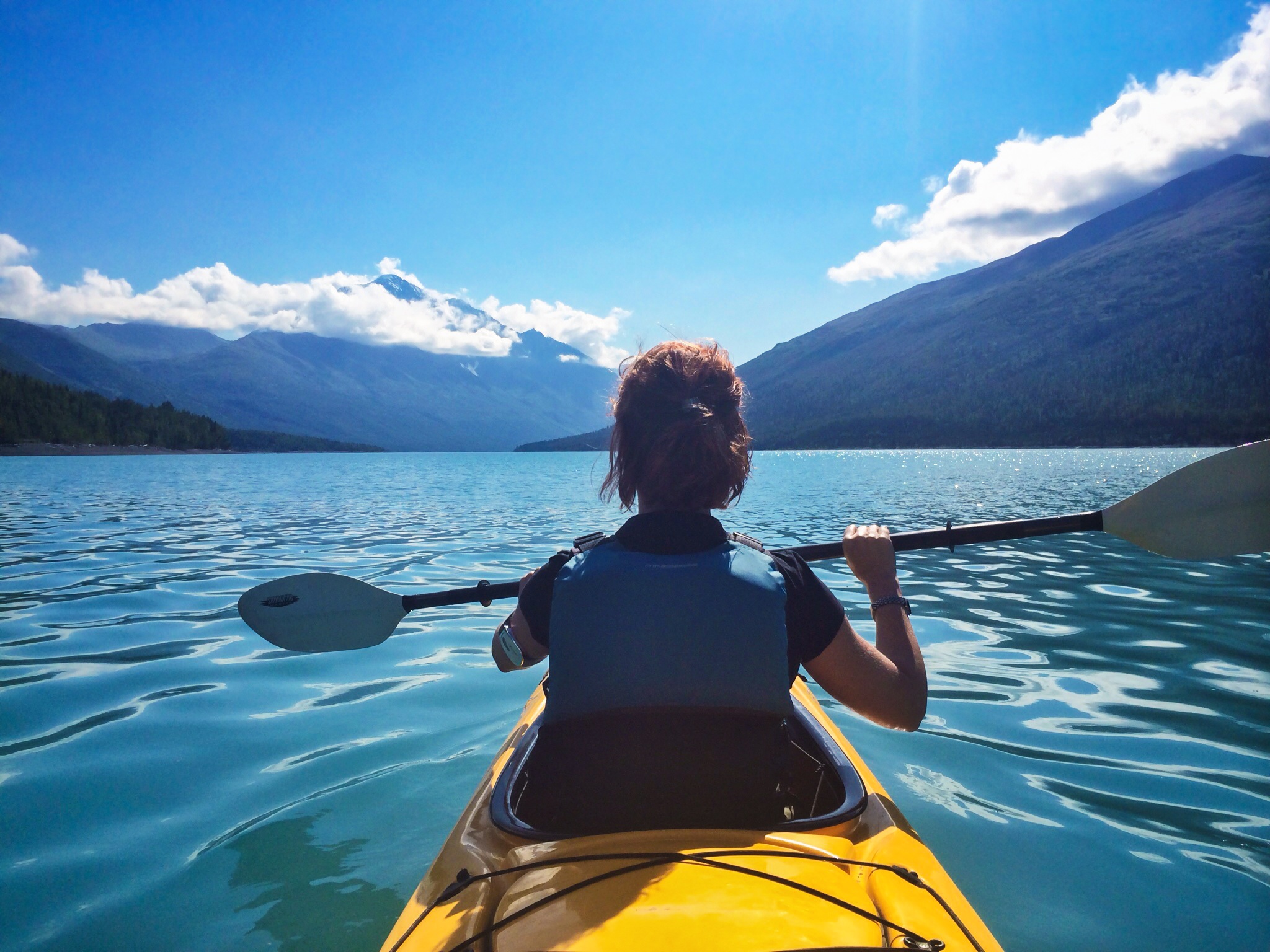 Kayaking at Eklutna Lake