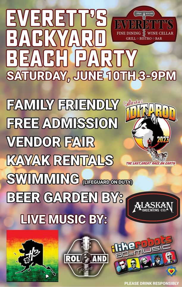 Everett's Backyard Beach Party - Live music by H3, Roland Roberts Band & I Like Robots!